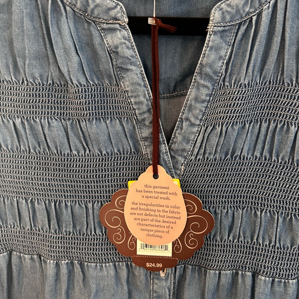 Knox Rose Blue Denim Blouse - New with tags - Picture 4 of 4